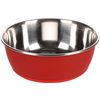 Feeding and drinking bowl Tobias Round Red & Silver