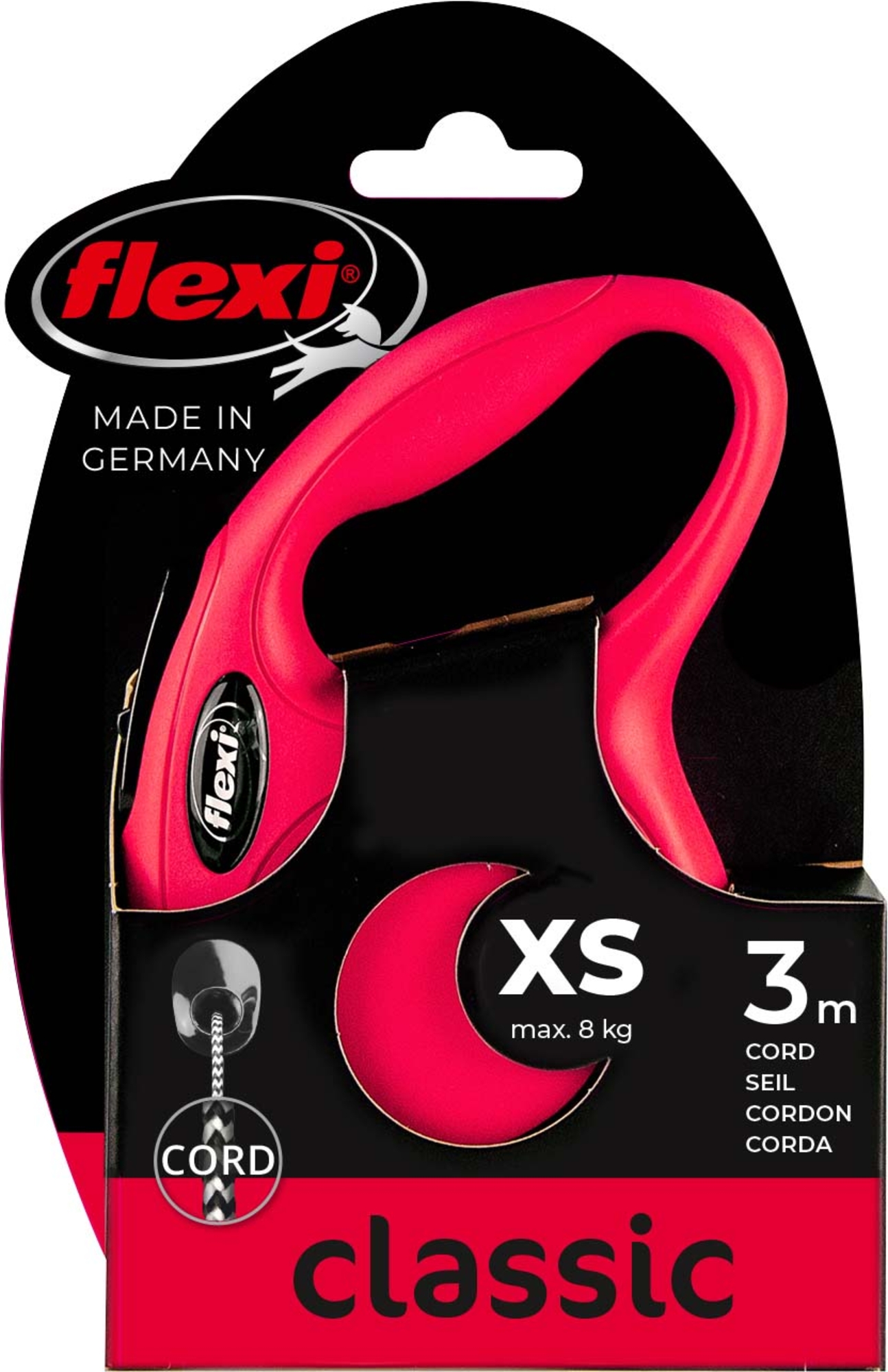 Flexi Flexi Retractable leash New Classic Cord Red