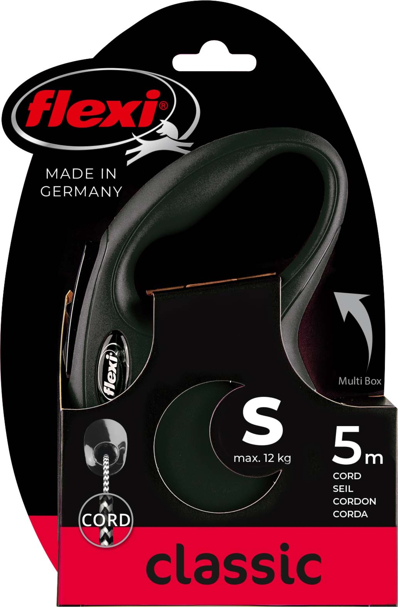Flexi Flexi Retractable leash New Classic Cord Black