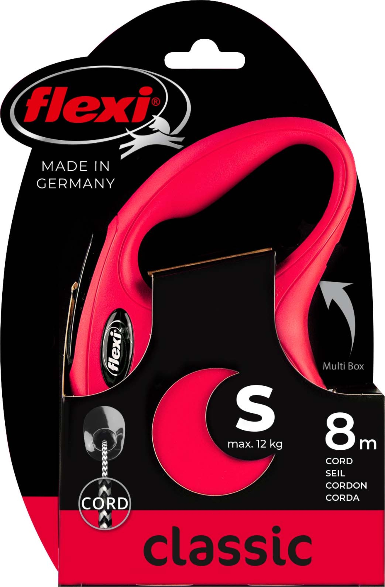 Flexi Flexi Retractable leash New Classic Cord Red