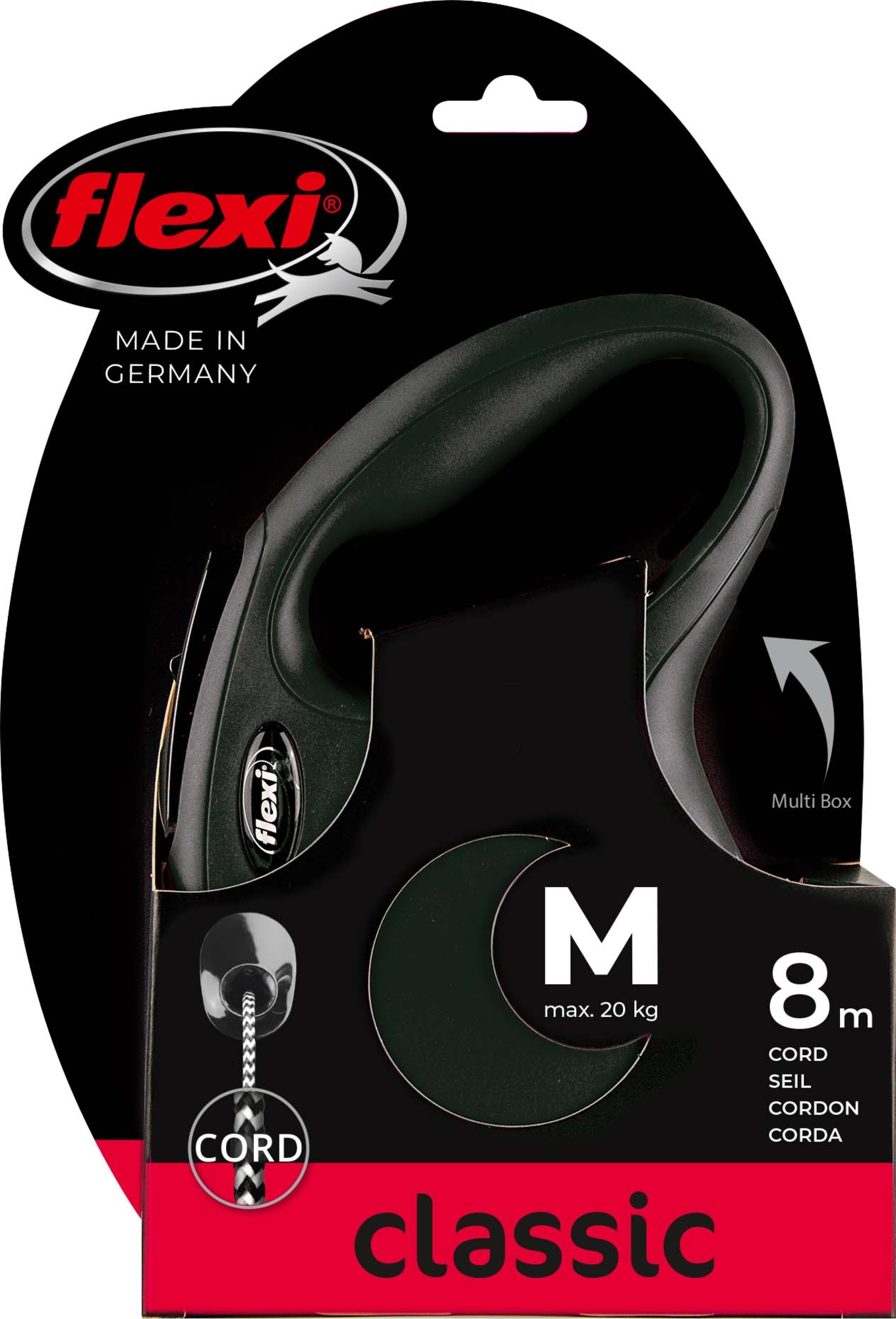 Flexi Flexi Retractable leash New Classic Cord Black