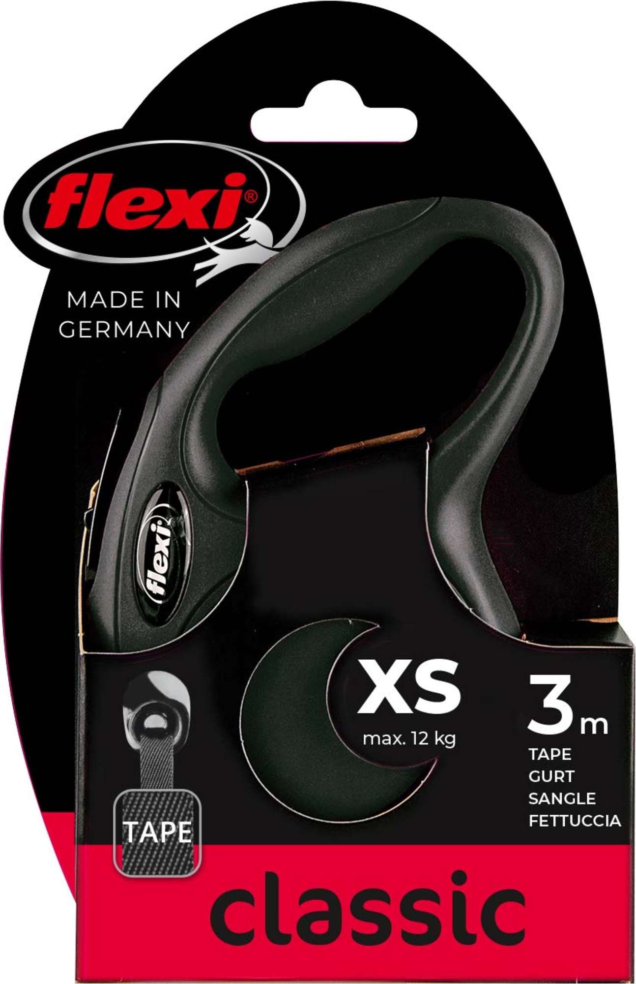 Flexi Flexi Retractable leash New Classic Tape Black