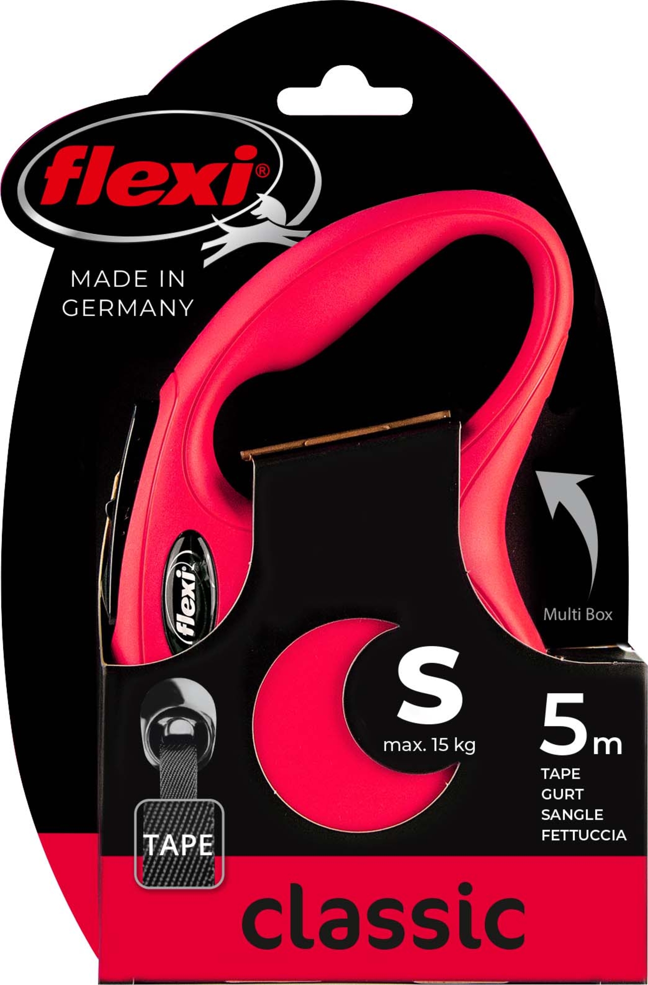 Flexi Flexi Retractable leash New Classic Tape Red