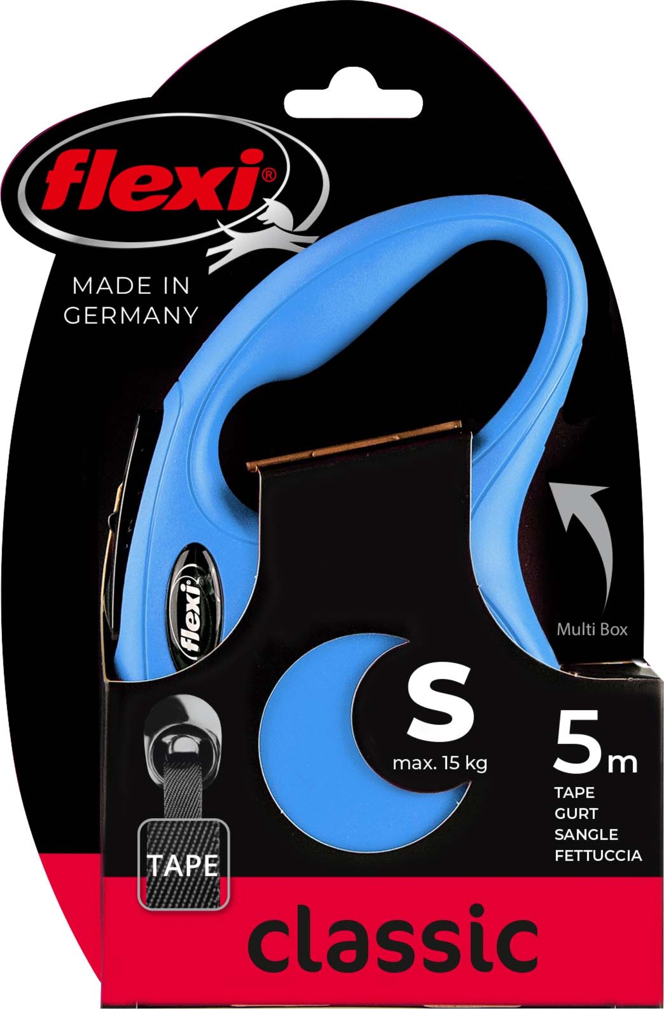 Flexi Flexi Retractable leash New Classic Tape Blue
