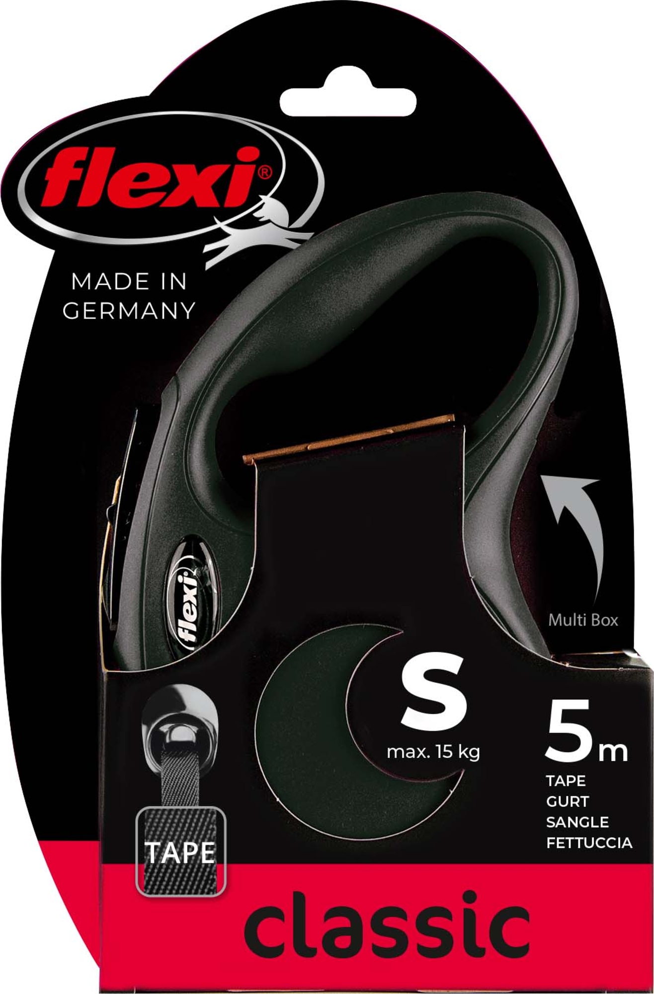 Flexi Flexi Retractable leash New Classic Tape Black