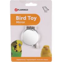 Flamingo Parakeet toy Mirror  Silver