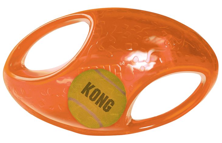 Kong® Kong® Speelgoed Jumbler Rugbybal met bal Oranje