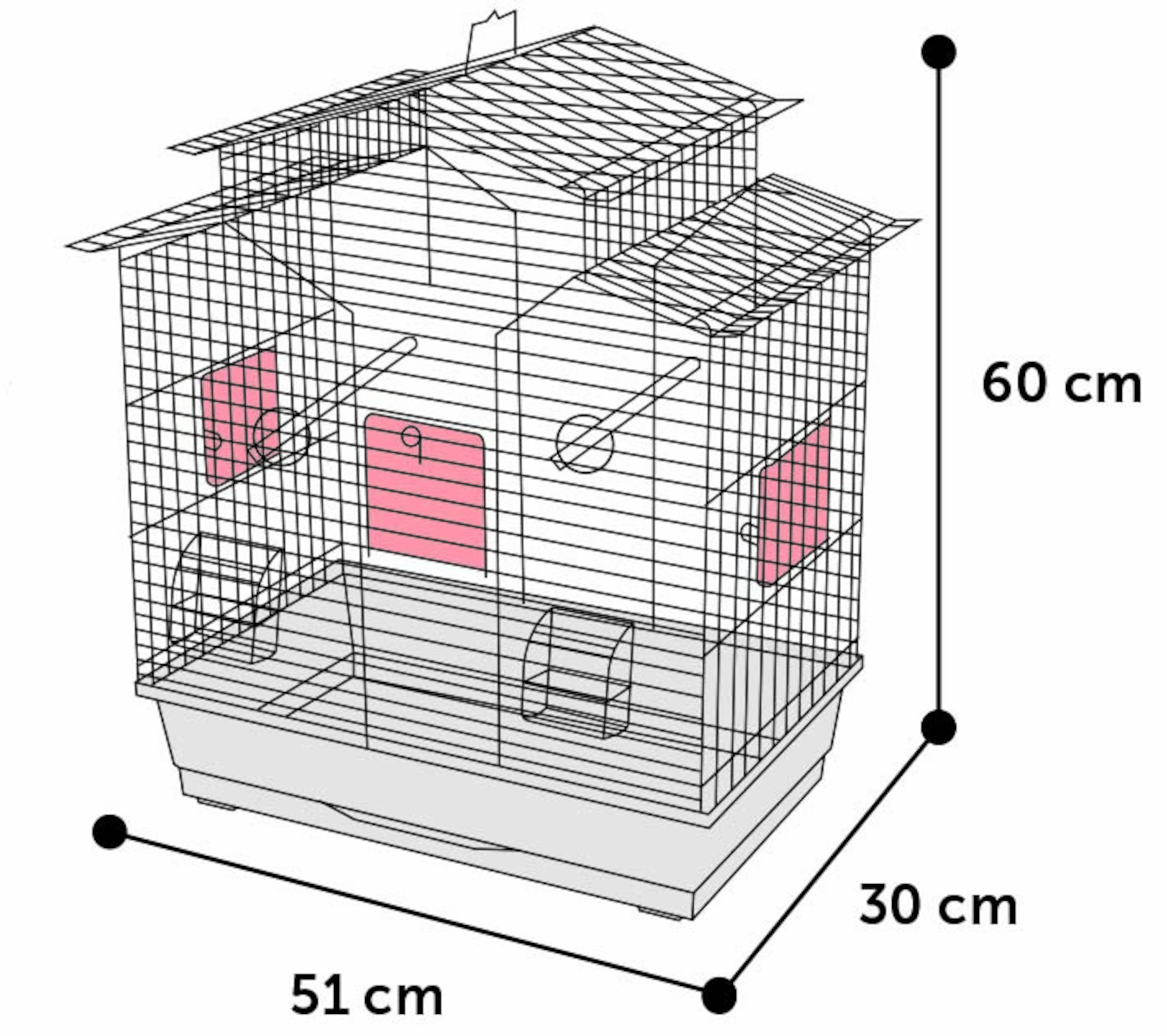 Flamingo Parakeet cage Numfor 1 Black House