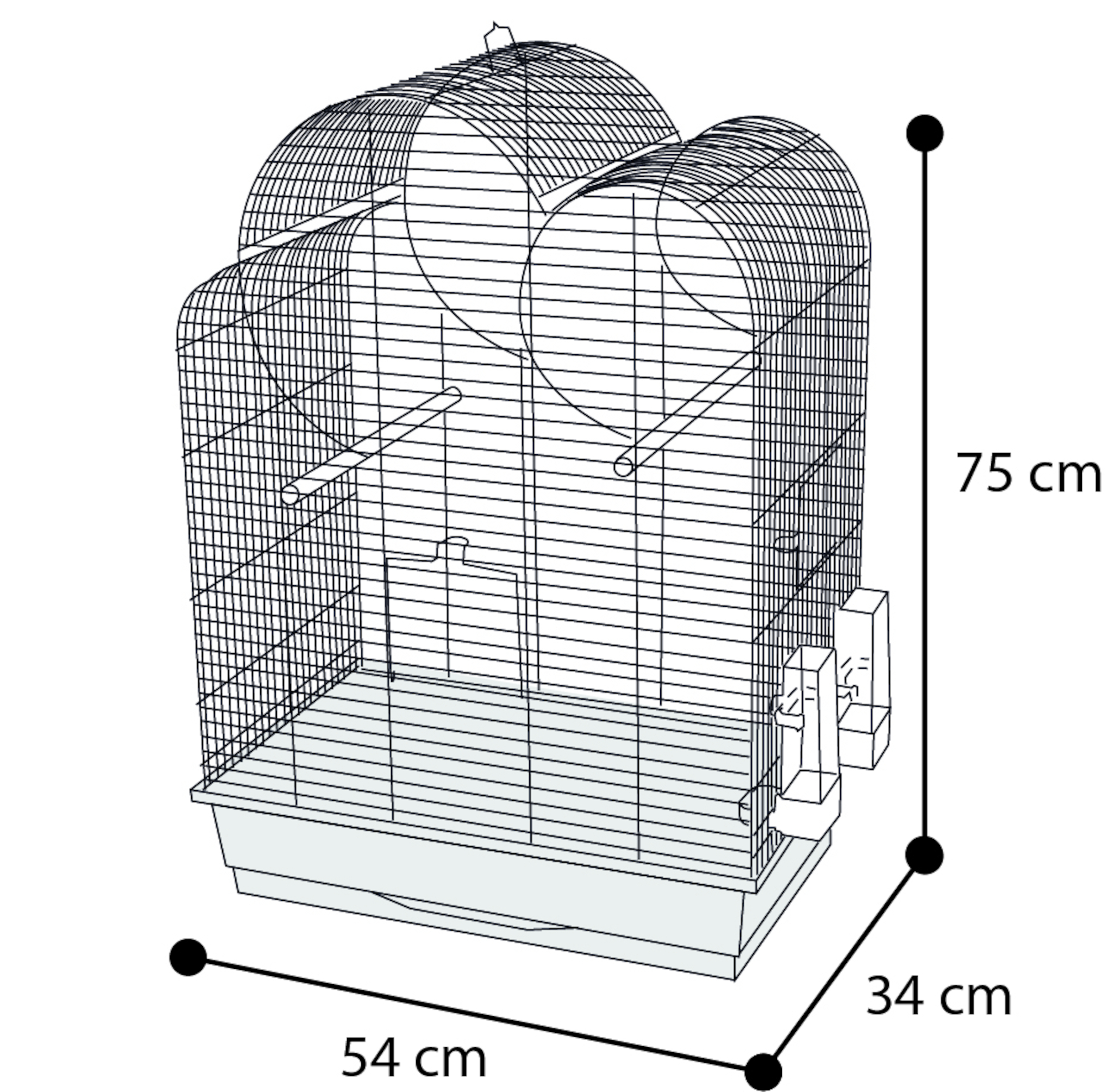 Flamingo Parkietenkooi Wammer Blauw Wit