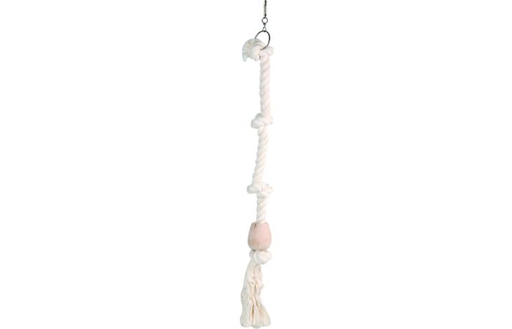 Flamingo Bird toy Tarzan Cord with 4 knots  Ecru