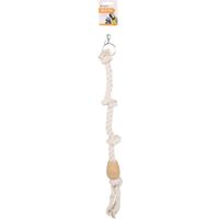Flamingo Bird toy Tarzan Cord with 4 knots  Ecru