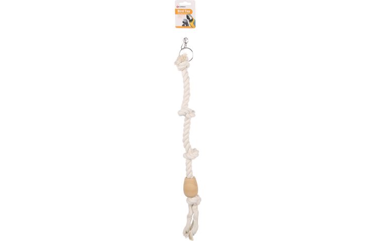 Flamingo Bird toy Tarzan Cord with 4 knots  Ecru