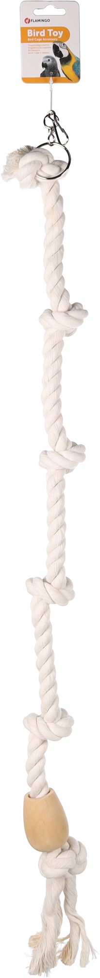 Flamingo Vogelspeelgoed Tarzan Touw met 6 knopen  Ecru