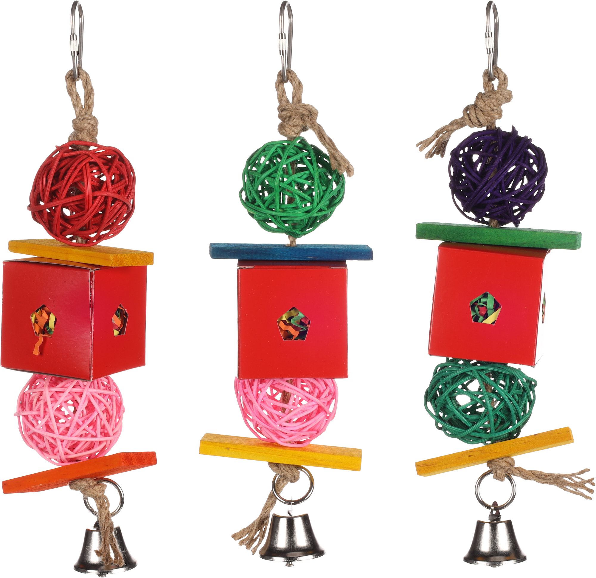 Flamingo Parakeet toy Papyr Cage hanger Multiple colours