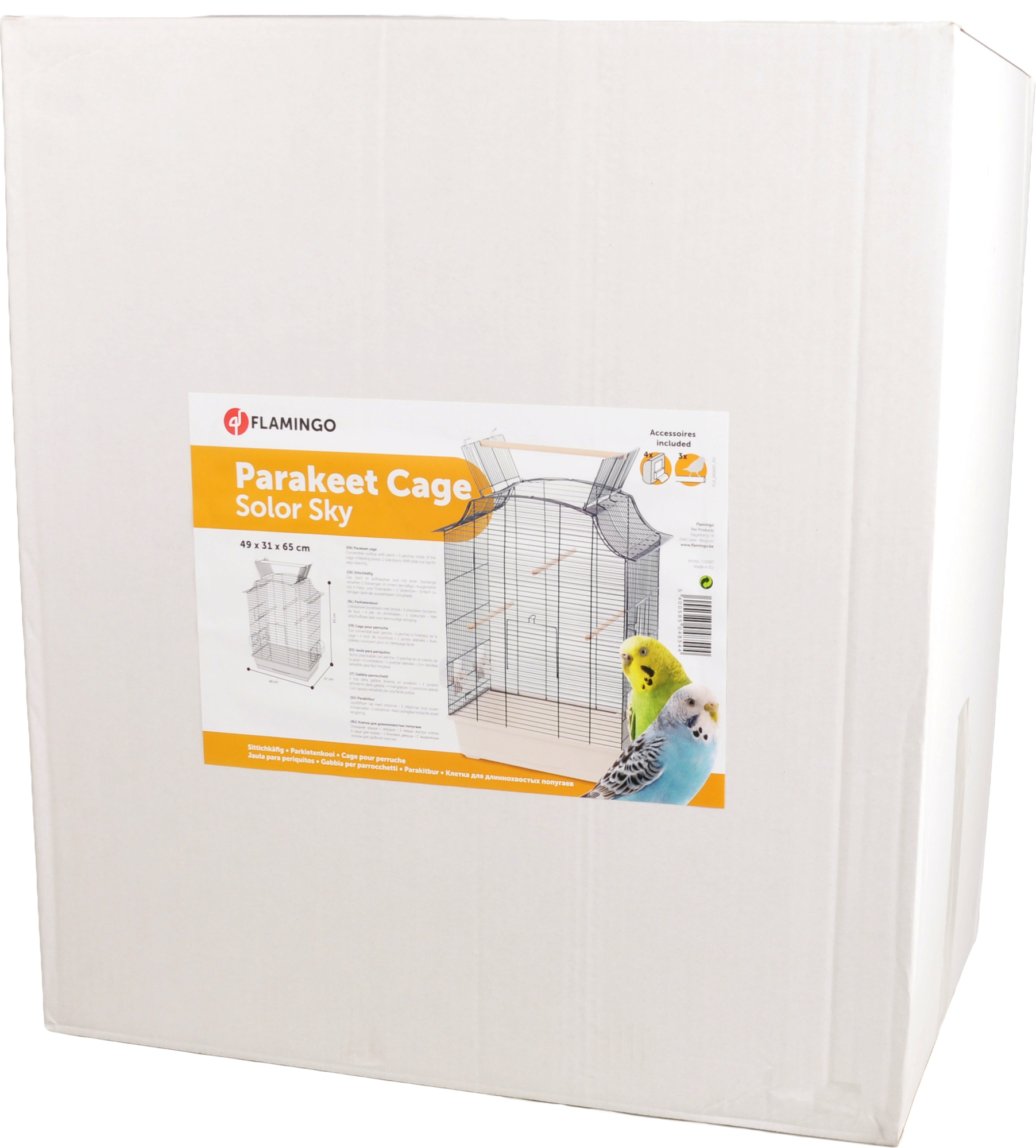 Flamingo Cage pour perruche Solor Sky Bleu Blanc Maison