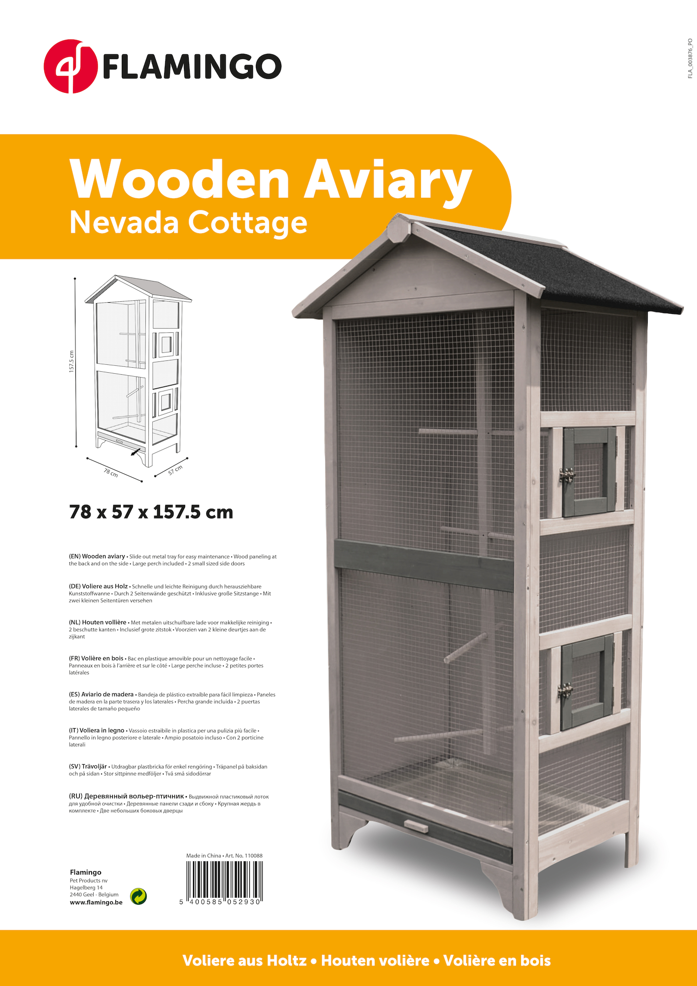 Flamingo Aviary Cottage Nevada Grey