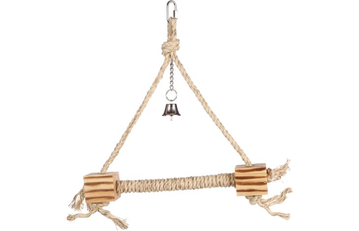 Flamingo Juguete para periquitos BBQ Columpio Cordón  Marrón claro