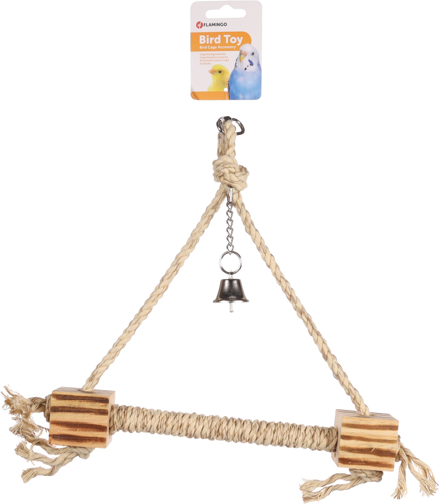 Flamingo Juguete para periquitos BBQ Columpio Cordón  Marrón claro