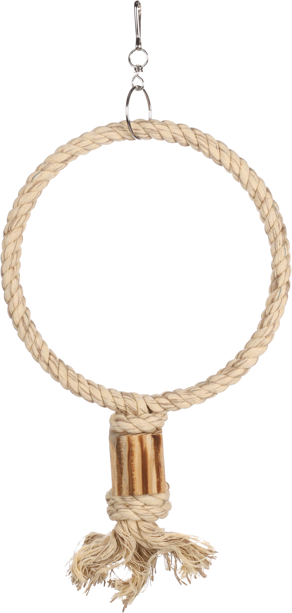 Flamingo Parakeet toy BBQ Ring Cord  Light brown