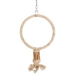 Parakeet toy BBQ Ring Cord  Light brown