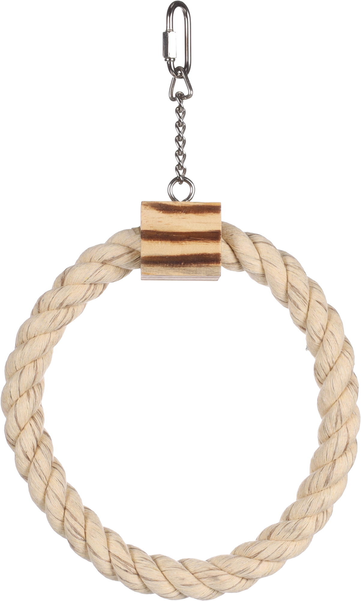 Flamingo Parakeet toy BBQ Ring Cord  Light brown