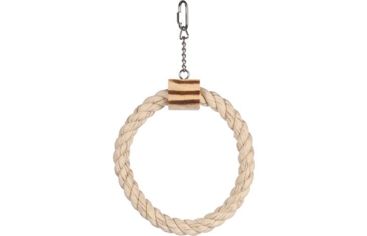 Flamingo Parakeet toy BBQ Ring Cord  Light brown