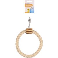 Flamingo Parakeet toy BBQ Ring Cord  Light brown