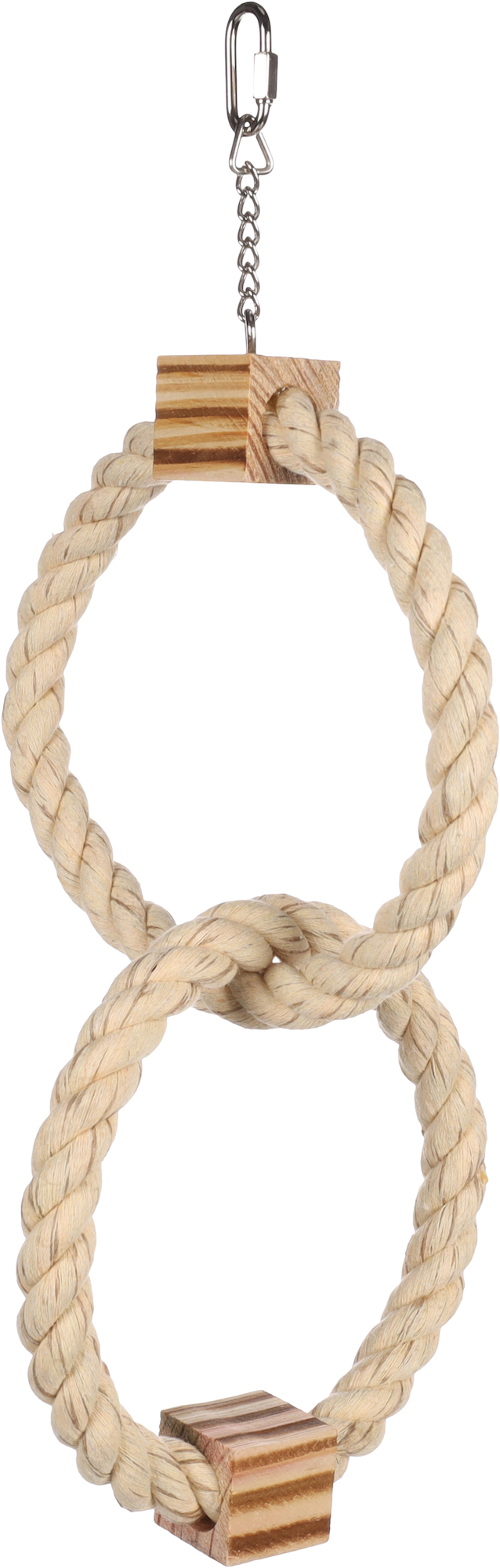 Flamingo Parakeet toy BBQ Ring Cord  Light brown