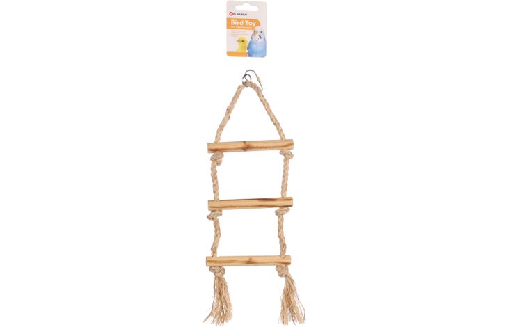 Flamingo Parakeet toy BBQ Ladder Cord Light brown