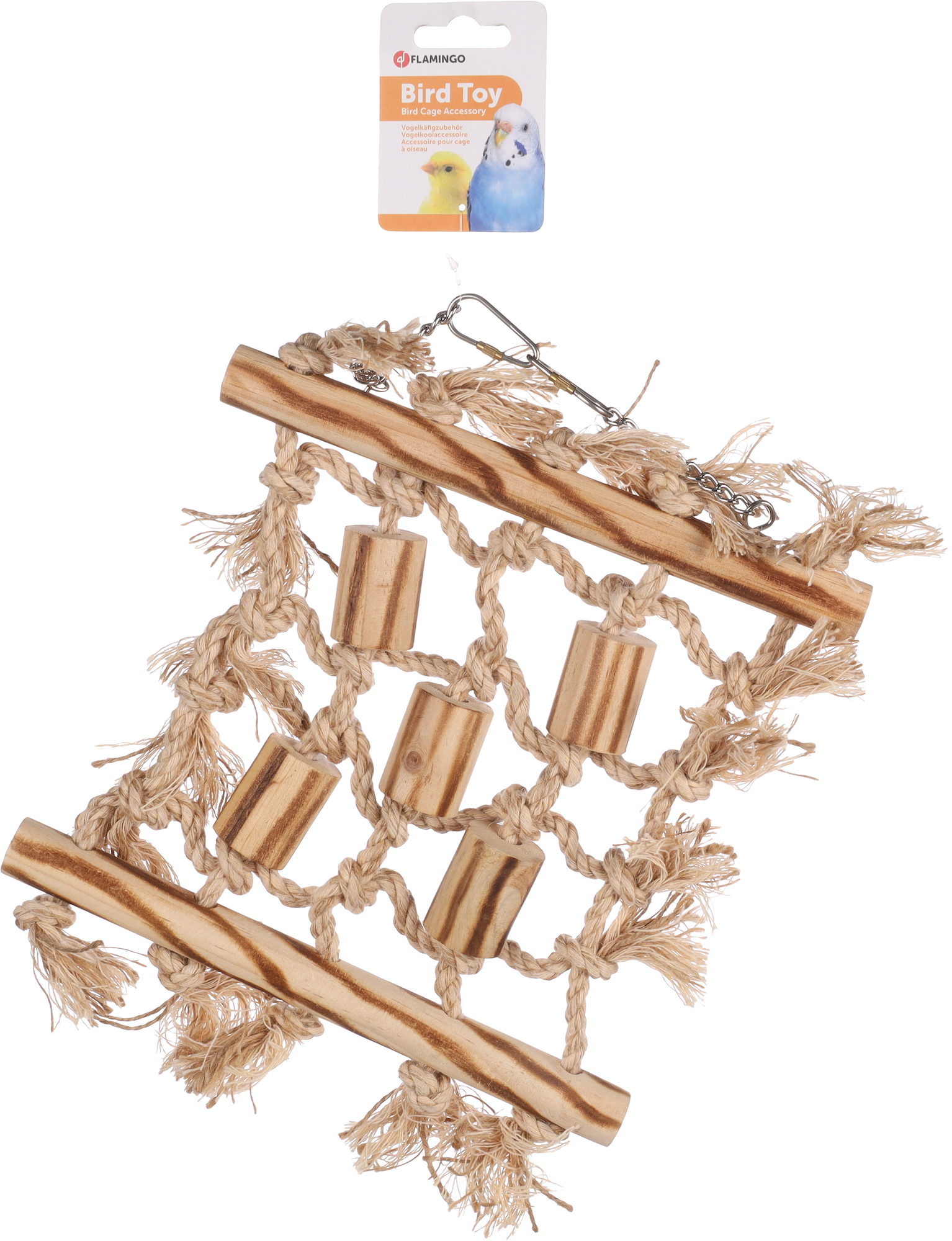 Flamingo Parakeet toy BBQ Net  Light brown