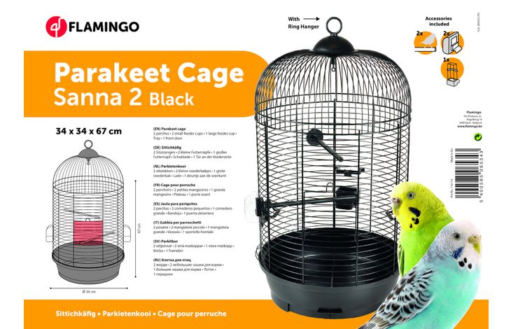 Flamingo Parakeet cage Sanna 2 Black