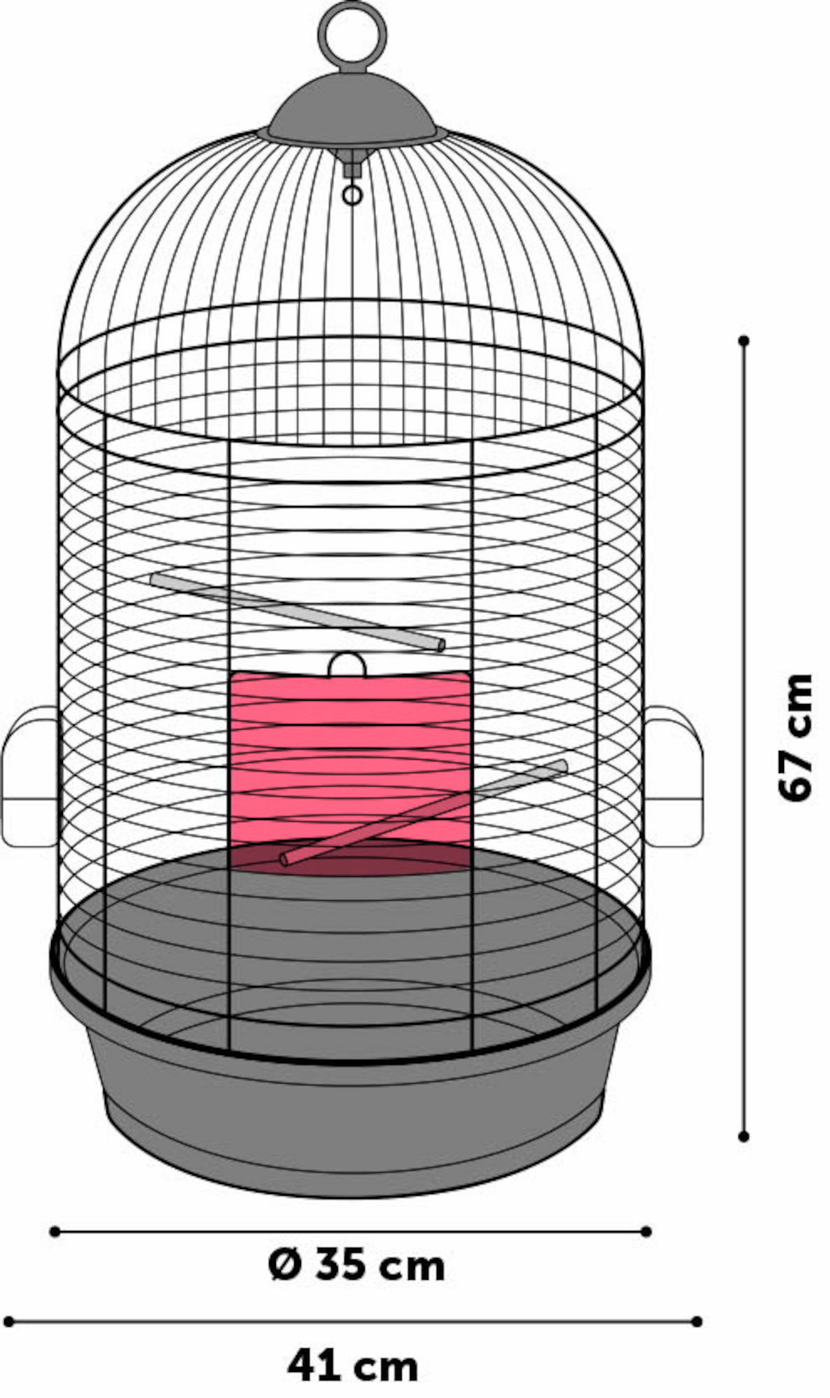 Flamingo Parakeet cage Sanna 2 Copper Black