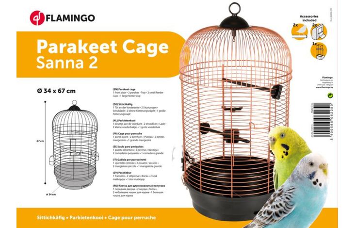 Flamingo Parakeet cage Sanna 2 Copper Black