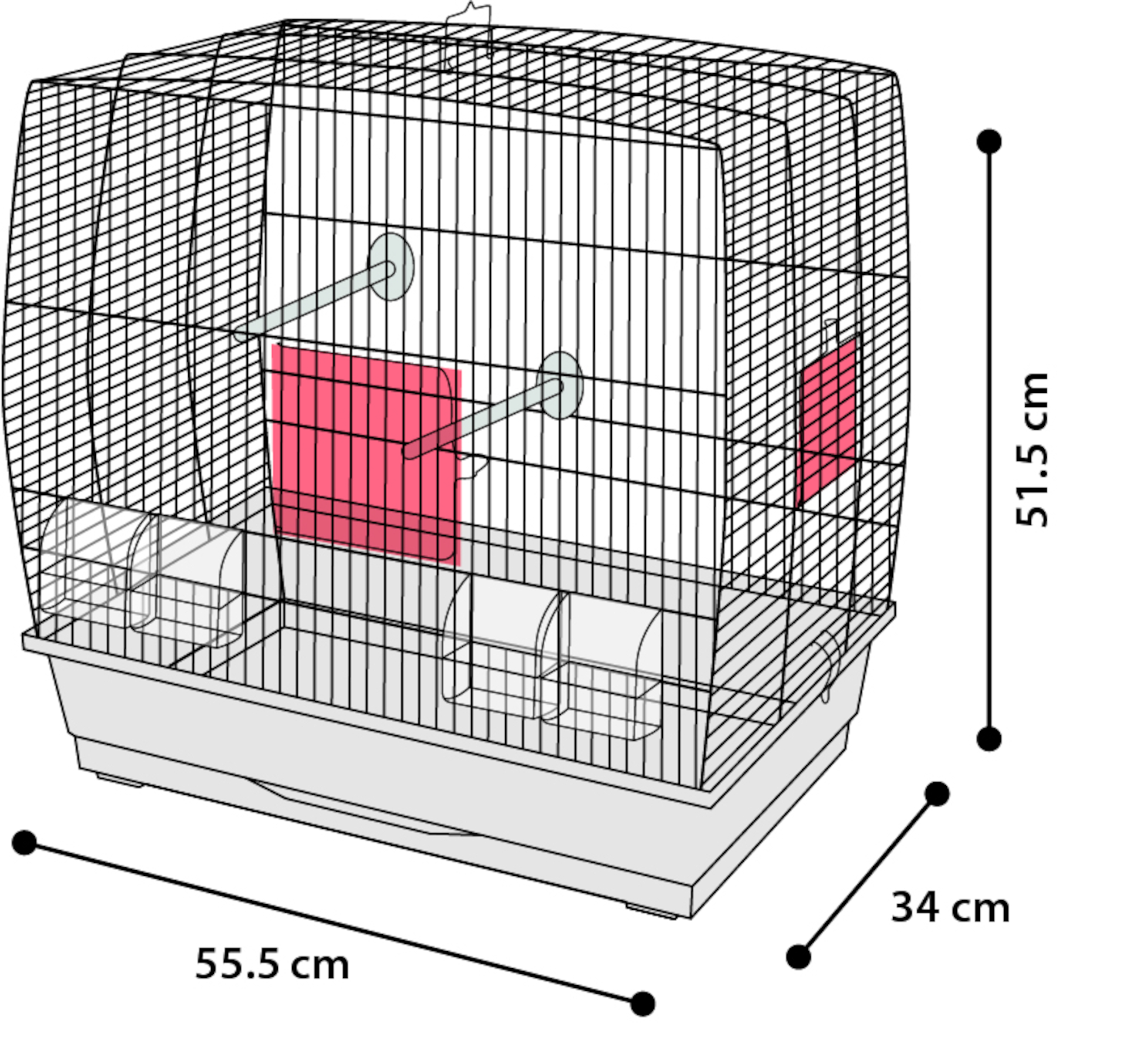 Flamingo Gabbia per parrocchetti Selma 2 Bianco Grigio