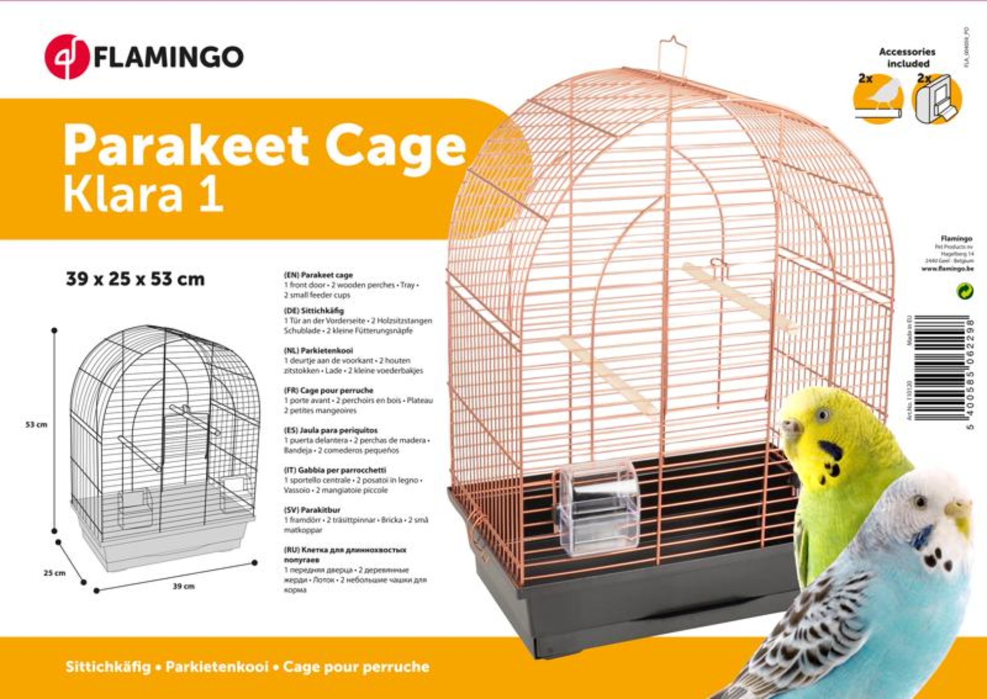 Flamingo Parakeet cage Klara 1 Copper Black