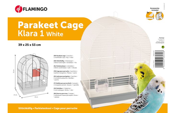 Flamingo Parakeet cage Klara 1 White Grey