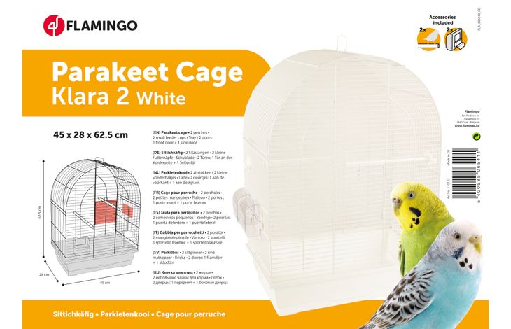 Flamingo Parakeet cage Klara 2 White