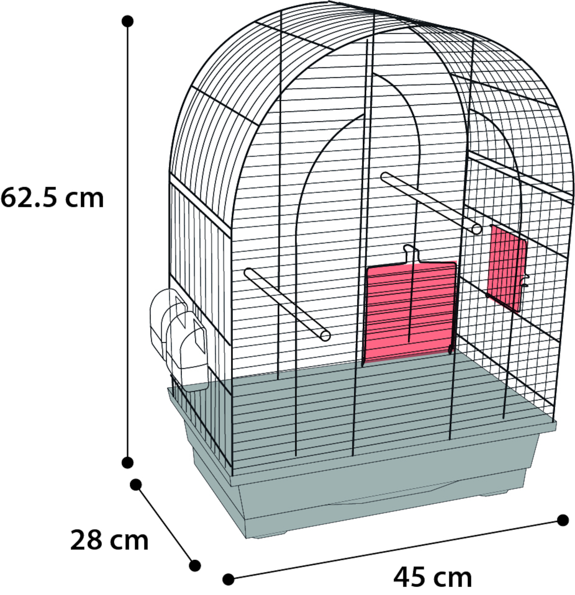 Flamingo Parakeet cage Klara 2 Black