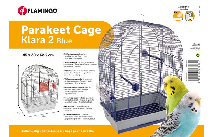 Flamingo Gabbia per parrocchetti Klara 2 Azzurro Grigio