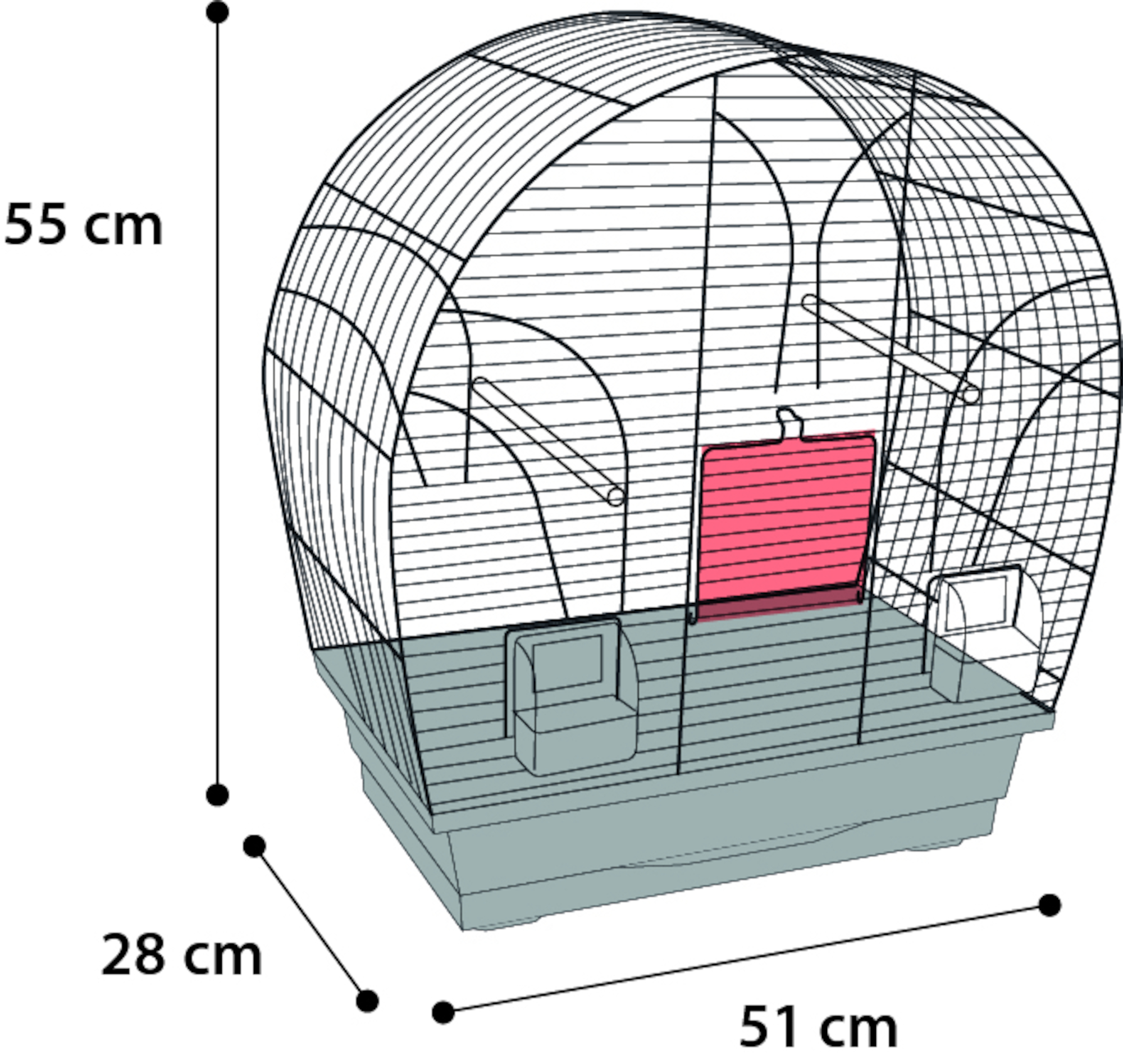 Flamingo Parakeet cage Saga Black