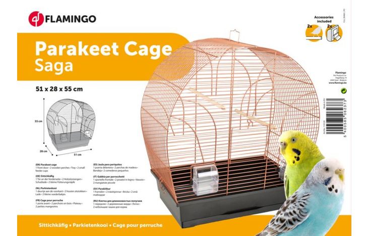 Flamingo Parakeet cage Saga Copper Black