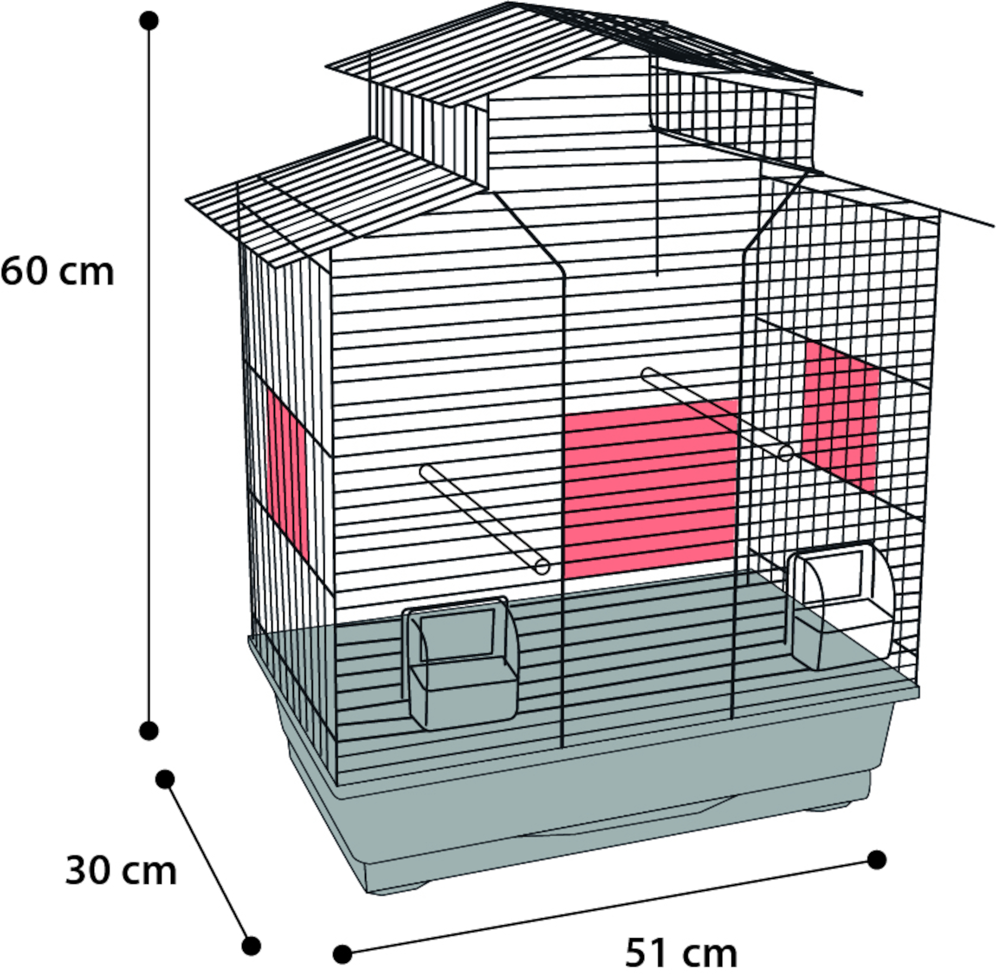 Flamingo Parakeet cage Numfor 1 White