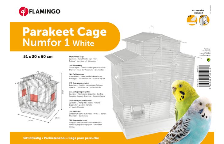 Flamingo Parakeet cage Numfor 1 White