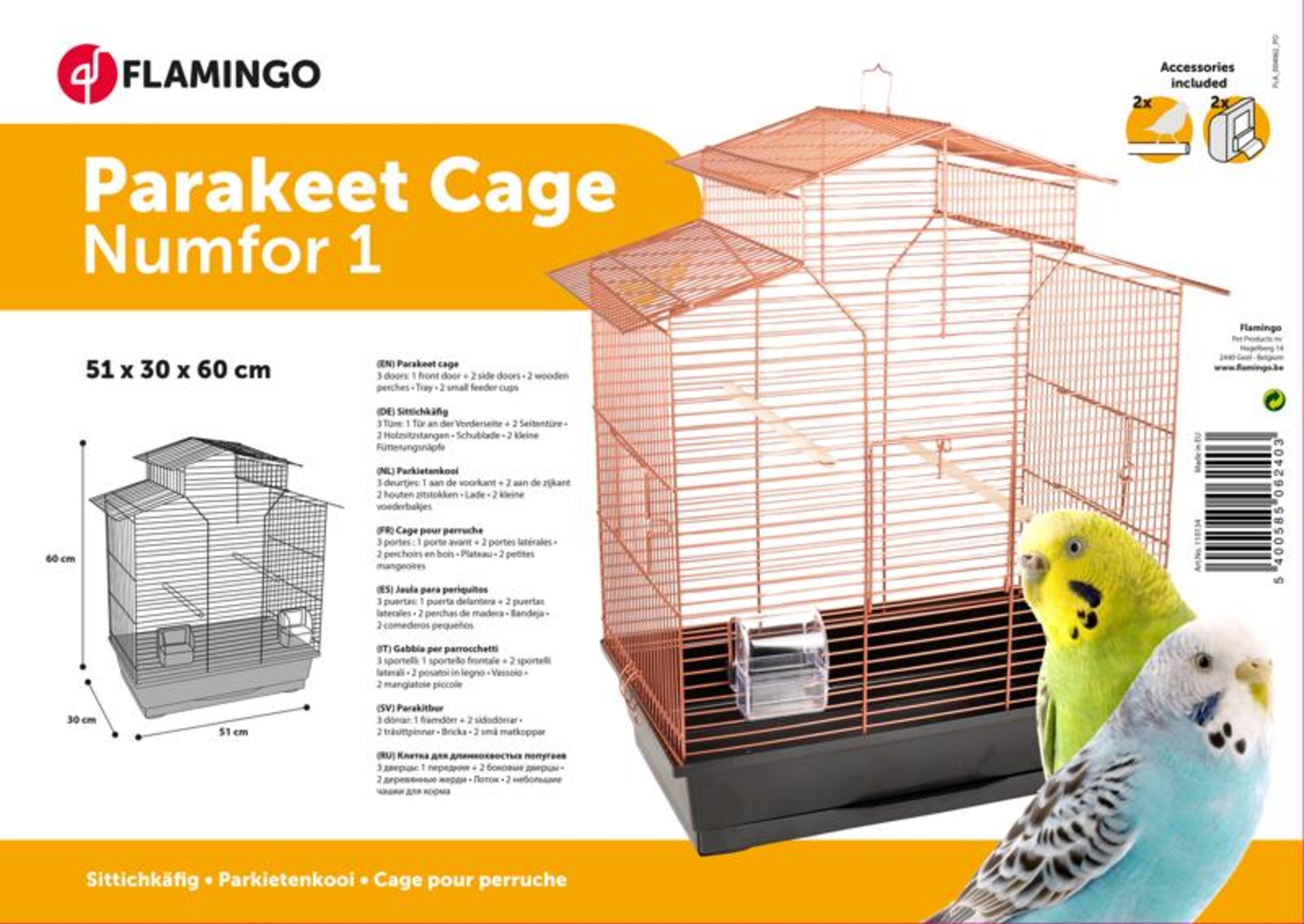 Flamingo Parakeet cage Numfor 1 Copper Black
