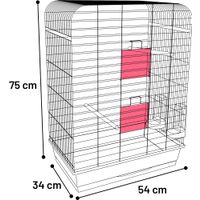 Flamingo Gabbia per parrocchetti Marja Nero Grigio