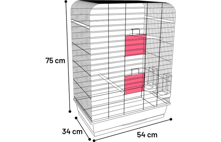 Flamingo Gabbia per parrocchetti Marja Nero Grigio