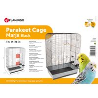 Flamingo Gabbia per parrocchetti Marja Nero Grigio