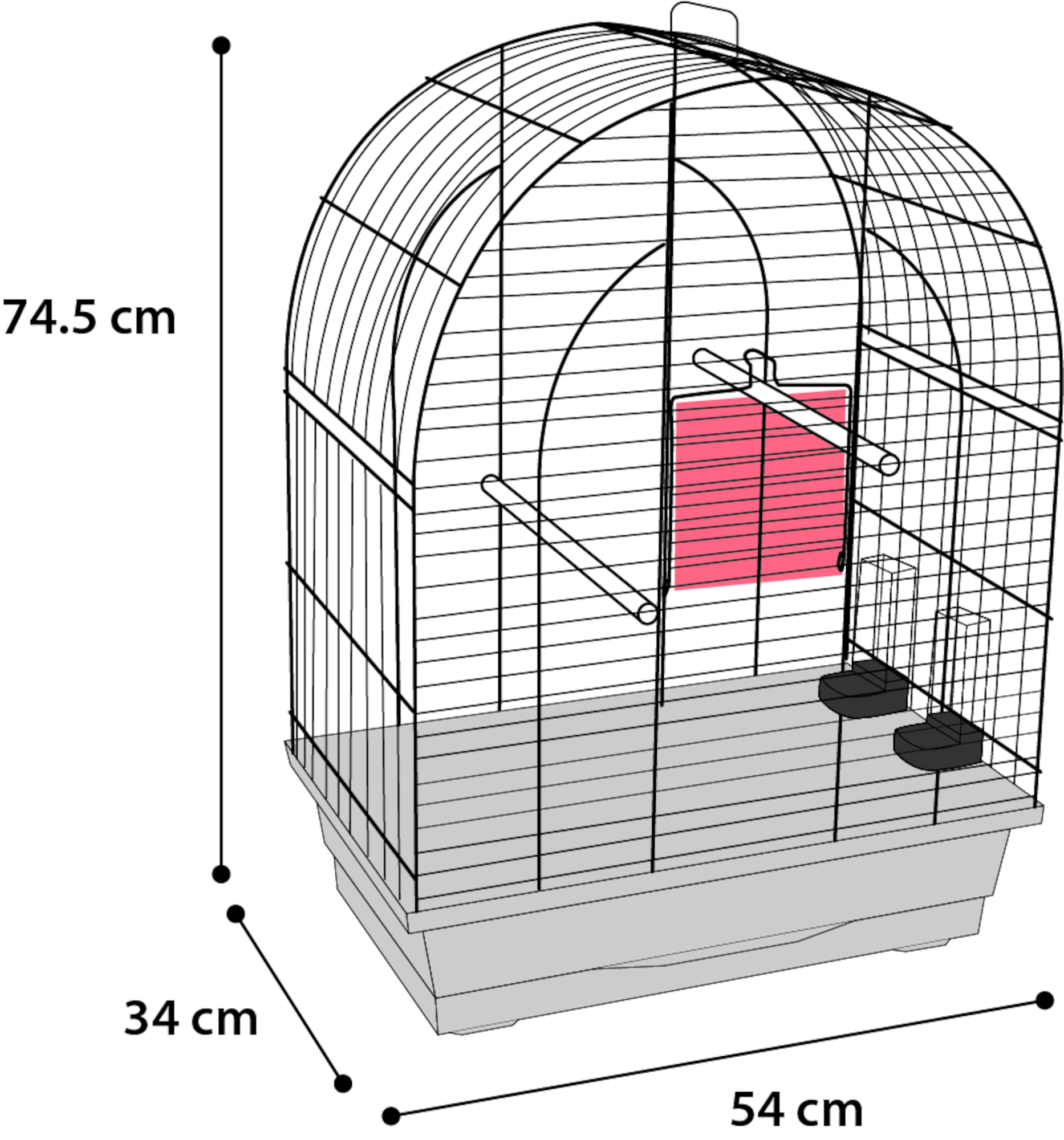 Flamingo Sittichkäfig Klara 3 Weiß Grau