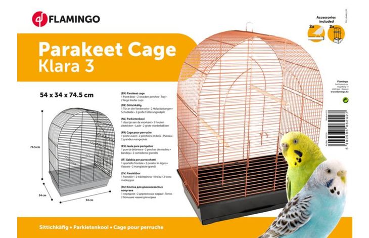 Flamingo Parakeet cage Klara 3 Copper Black