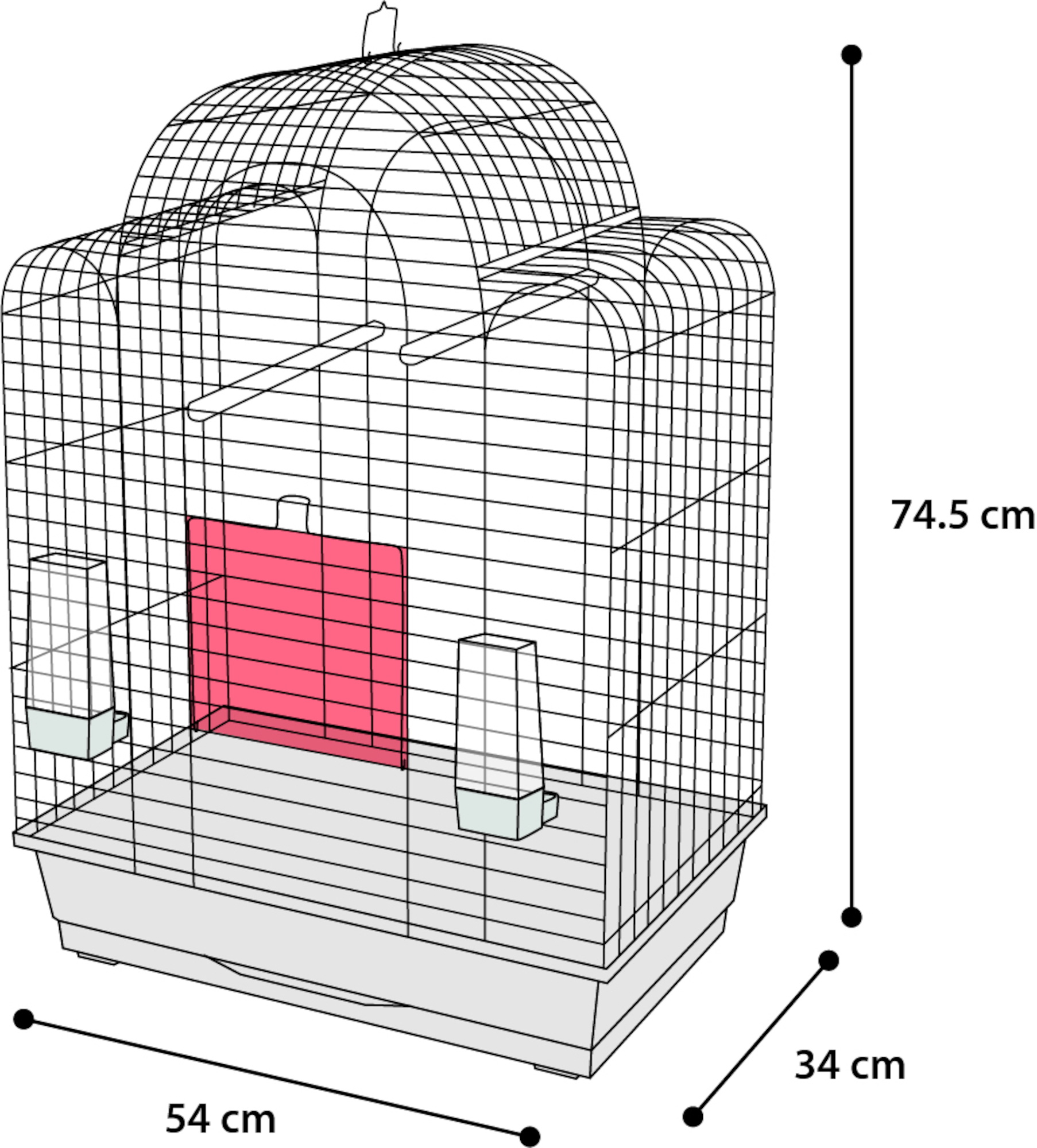 Flamingo Parakeet cage Runa Black